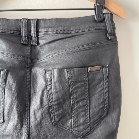 Burberry Brit Westbourne Skinny Ankle Pants Faux Leather Zip Button  5-Pocket 32 - Picture 11 of 16
